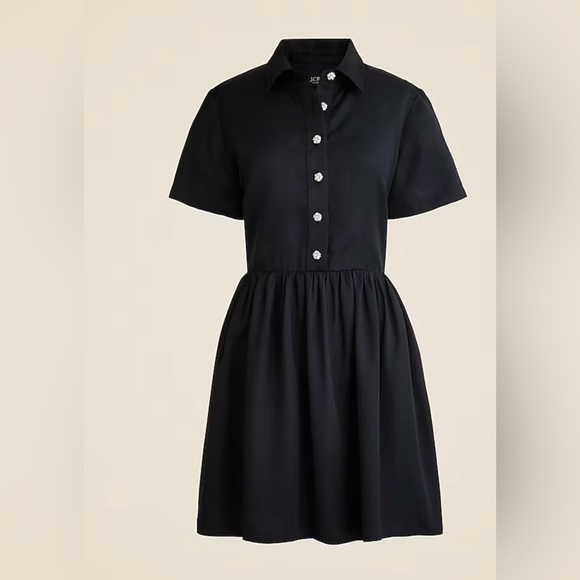 NWOT J Crew Classic Black Button-Up Dress size 10 - Picture 1 of 5